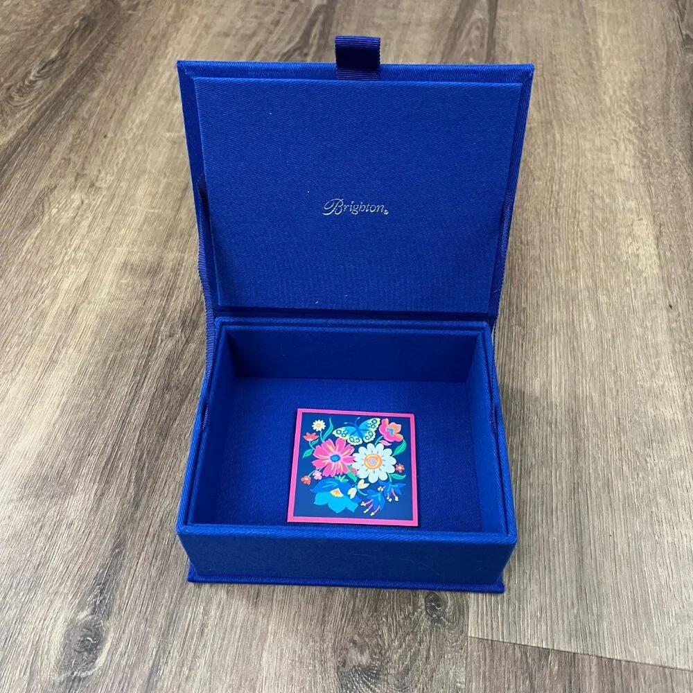 NEW Brighton French Garden Floral Embroidered Jewelry Box